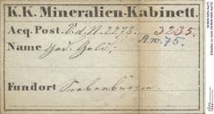 Etiketten zu Gold (NHMW-MIN-Aw75)